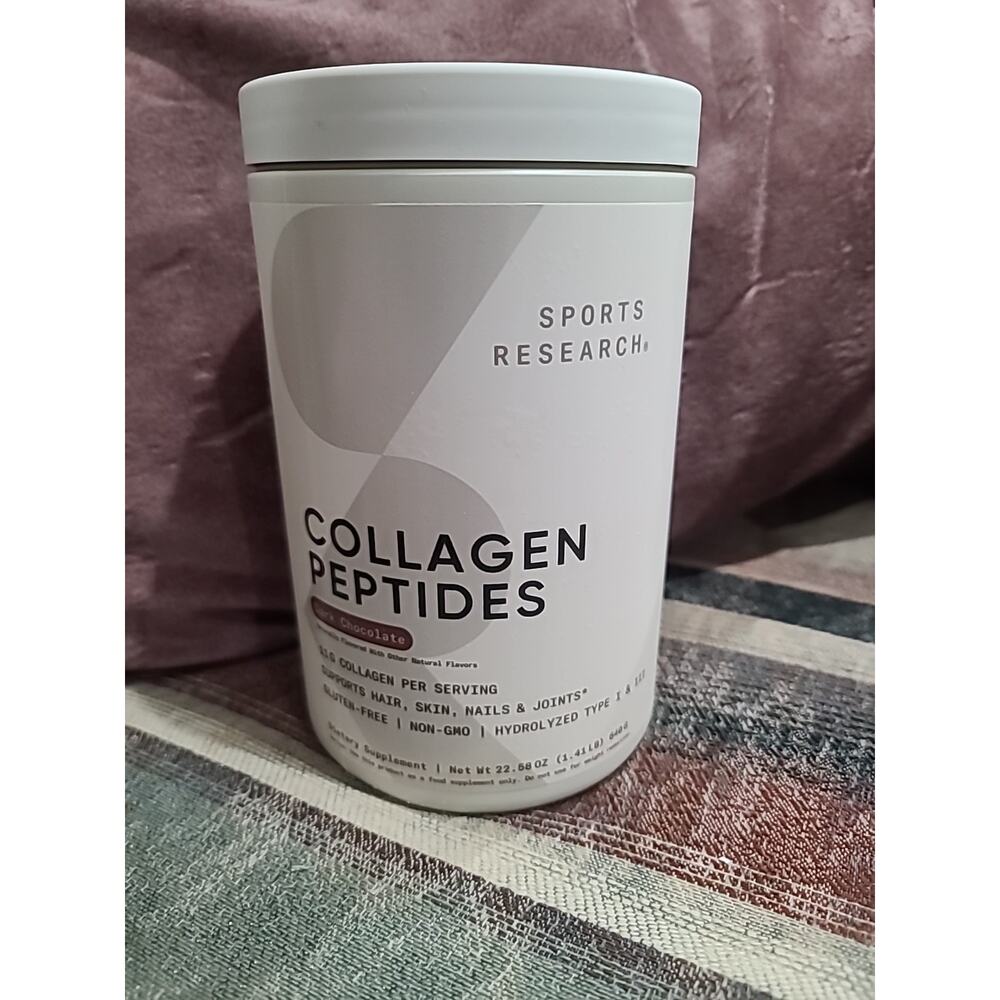 Sports Research 16oz Collagen Peptides - Chocolate (Exp 06/28)